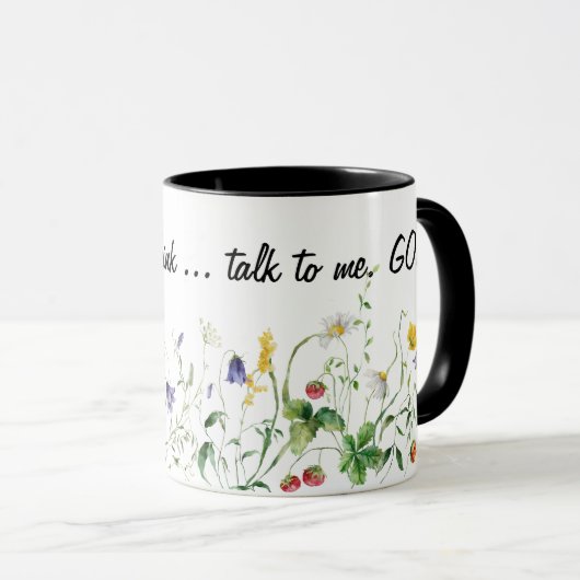 Inspirerend Quote en Wildflowers On White Mok (Voorkant rechts)