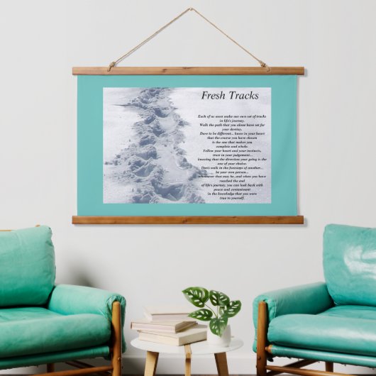 Inspirerend Quote Fresh Tracks Hangend Wandkleed (Woonkamer)