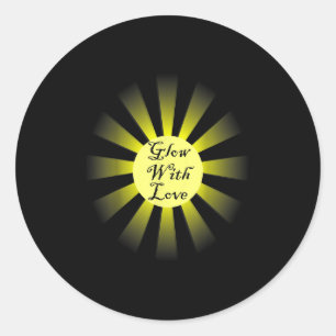 Inspirerend quote Graphic Glow Met Liefde Motivat Ronde Sticker
