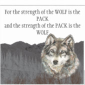 Inspirerend Quote Grijze Wolf Mountain Dier Sticker (Voorkant)
