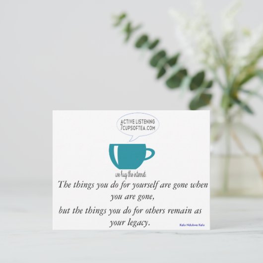 Inspirerend quote Kaart | 7 kopjes thee (#2) (Staand voorkant)