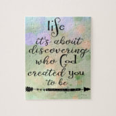 Inspirerend quote: ontdekken wie God heeft geschap Legpuzzel (Verticaal)