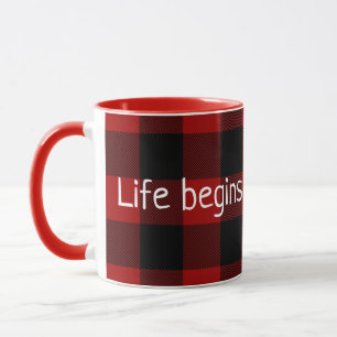 inspirerend quote op buffelplaid mok