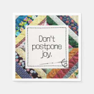 Inspirerend quote op een handgemaakte Quilt Servet