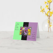 Inspirerend Quote Paarse Pansies Flower Kaart (Gele Bloem)