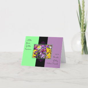 Inspirerend Quote Paarse Pansies Flower Kaart