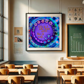 Inspirerend quote Paarse school Poster