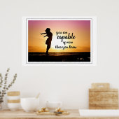 Inspirerend Quote Seascape Waves Beach Poster (Keuken)