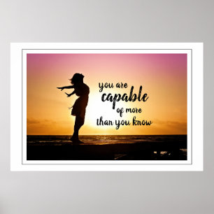 Inspirerend Quote Seascape Waves Beach Poster