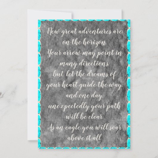 Inspirerend quote turquoise afstuderen kaarten (Voorkant)