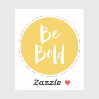Inspirerend quote wees vet gele typografie sticker