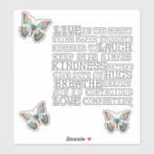 Inspirerend quotes Aqua Roos Gold Butterfly Sticker (Vel)