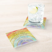 Inspirerend quotes Rainbow Glazen Onderzetter (Schuin)