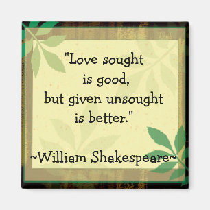 Inspirerend quotes Shakespeare Liefde Magneet