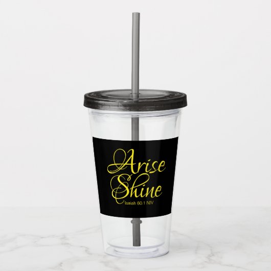 Inspirerend reise en shine Faith Black Acryl Drinkbeker (Voorkant)