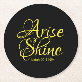 Inspirerend reise en shine Faith Black Ronde Kartonnen Onderzetter