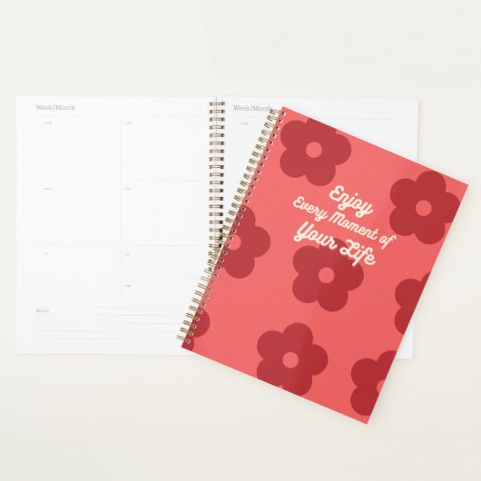 Inspirerend rode retrobloem planner (Display)