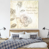 Inspirerend  Roos gewikkeld Canvas (Insitu (Slaapkamer))