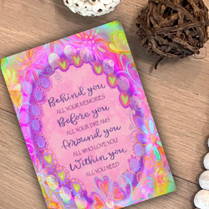 Inspirerend roze Afstuderen citeert inspirativitei Kaart