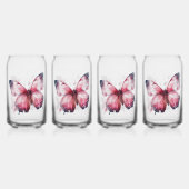 Inspirerend Roze Hoop Vlinder Blikvorm Glas (Achterkant)