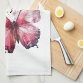 Inspirerend Roze Hoop Vlinder Theedoek (Quarter Fold)