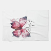 Inspirerend Roze Hoop Vlinder Theedoek (Horizontaal)