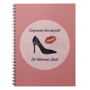Inspirerend roze laat vrouwen leiden notitieboek