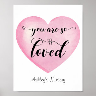 Inspirerend roze liefdescitaat Wit Poster hart
