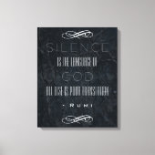 Inspirerend Rumi citaat op Silence and God Canvas Afdruk (Voorkant)