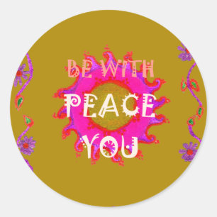 Inspirerend rust zijn met u Vector Design Art Ronde Sticker