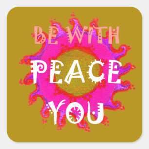 Inspirerend rust zijn met u Vector Design Art Vierkante Sticker