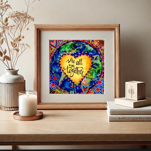 Inspirerend samen aanmoedigen citaat hart poster