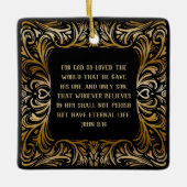 Inspirerend Schrift Johannes 3:16 Kerstgeschenk Keramisch Ornament (Voorkant)