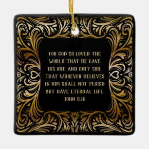Inspirerend Schrift Johannes 3:16 Kerstgeschenk Keramisch Ornament