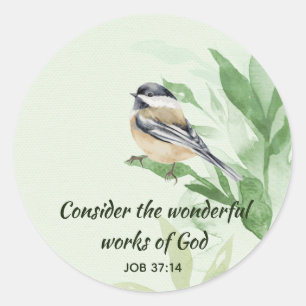 Inspirerend Schrift Quote Chickadee Vogelboom Ronde Sticker