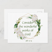 Inspirerend Scriptcitaat Witte Rozen Bloem Briefkaart (Voorkant / Achterkant)