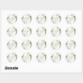 Inspirerend Scriptcitaat Witte Rozen Bloem Ronde Sticker (Vel)
