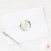 Inspirerend Scriptcitaat Witte Rozen Bloem Ronde Sticker (Envelop)