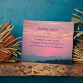 Inspirerend sereniteit gebed roze zonsondergang fotoplaat (Zijkant)