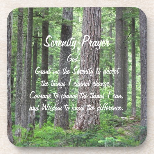 Inspirerend Serenity Prayer Evergreen Forest Onderzetter (Voorkant)