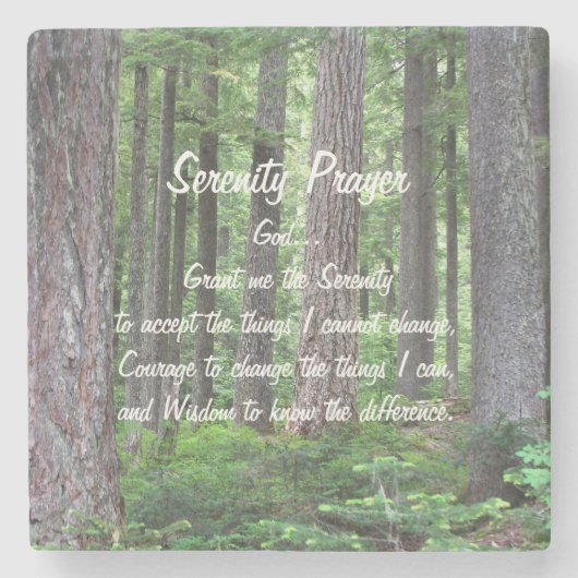Inspirerend Serenity Prayer Evergreen Forest Stenen Onderzetter (Voorkant)