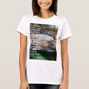 Inspirerend: slapende witte Zeeen leeuw op stenen, T-shirt