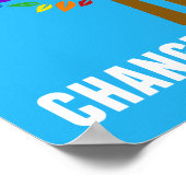 Inspirerend sociaal werk — mooi blauw poster (Hoek)