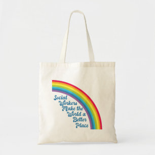 Inspirerend sociaal werk regenboog tote bag