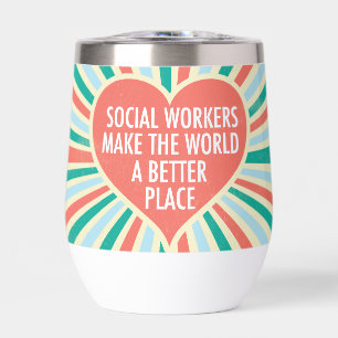 Inspirerend sociaal werkcitaat Hart Retro Partij