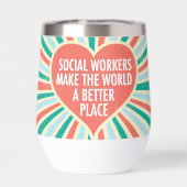 Inspirerend sociaal werkcitaat Hart Retro Partij (Achterkant)