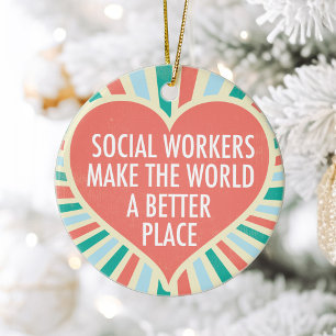 Inspirerend sociaal werkerscadeau keramisch ornament