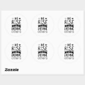 Inspirerend soort citaat dat we verhogen door ande ronde sticker (Vel)