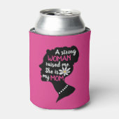 Inspirerend Sterke Vrouw Roze Moederdag Blikjeskoeler (Blikje Voorkant)