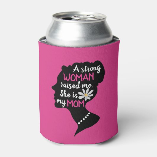 Inspirerend Sterke Vrouw Roze Moederdag Blikjeskoeler (Blikje Voorkant)